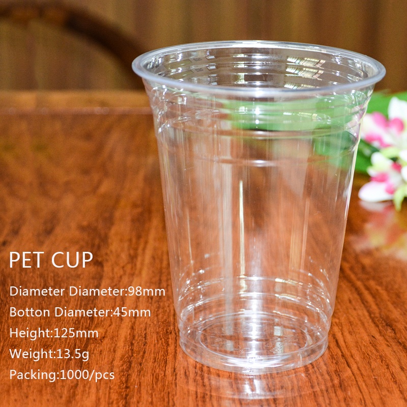Food Grade 16oz Custom Jednorázový plastový nápoj Juice Clear PET Cup